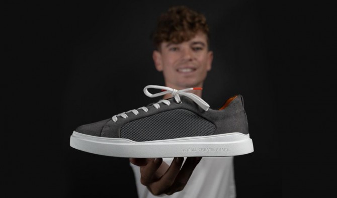 SNEAKER SEB DELANNEY GRIS/ORANGE